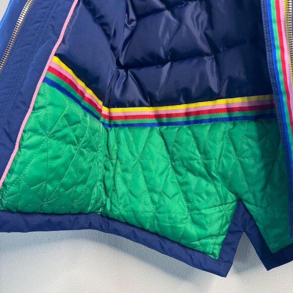 MINI BODEN All Weather Jacket Girls 3-4 Rainbow Faux Fur Hood Winter Coat Parka - Picture 9 of 11